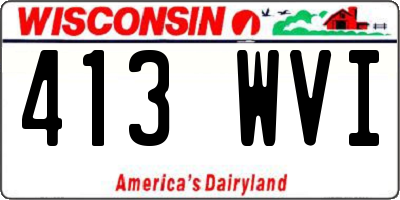 WI license plate 413WVI