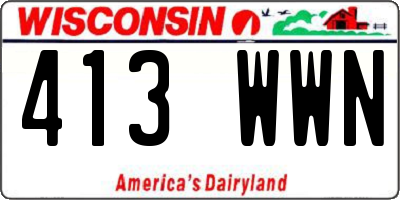 WI license plate 413WWN