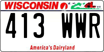 WI license plate 413WWR