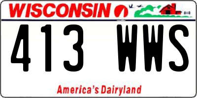 WI license plate 413WWS