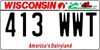 WI license plate 413WWT