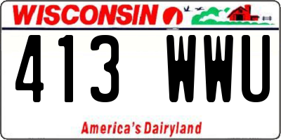 WI license plate 413WWU