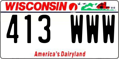 WI license plate 413WWW