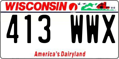 WI license plate 413WWX