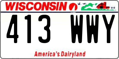WI license plate 413WWY