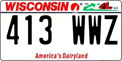 WI license plate 413WWZ