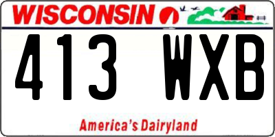 WI license plate 413WXB