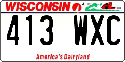 WI license plate 413WXC