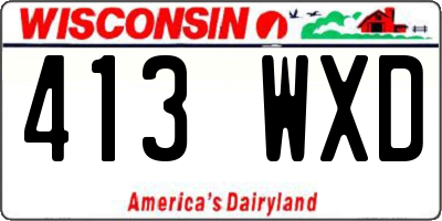 WI license plate 413WXD