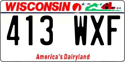 WI license plate 413WXF