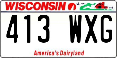 WI license plate 413WXG
