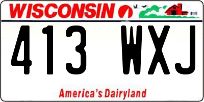 WI license plate 413WXJ