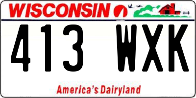 WI license plate 413WXK