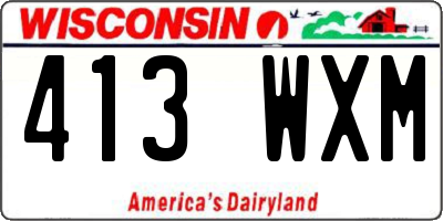 WI license plate 413WXM