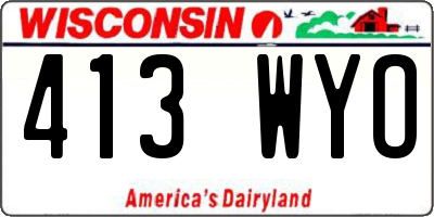 WI license plate 413WYO