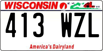 WI license plate 413WZL