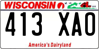 WI license plate 413XAO