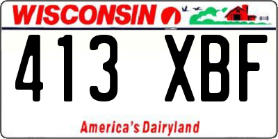 WI license plate 413XBF