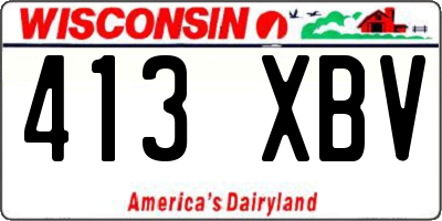 WI license plate 413XBV