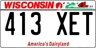 WI license plate 413XET