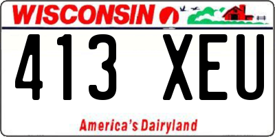 WI license plate 413XEU