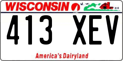 WI license plate 413XEV