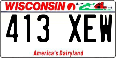 WI license plate 413XEW