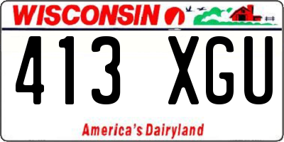 WI license plate 413XGU