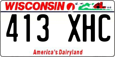 WI license plate 413XHC