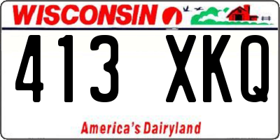 WI license plate 413XKQ
