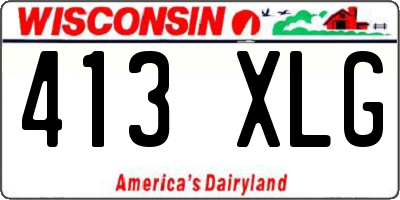 WI license plate 413XLG