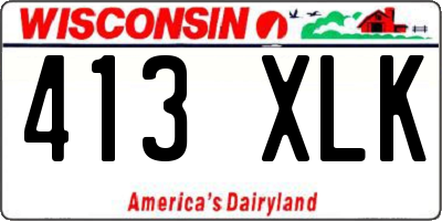 WI license plate 413XLK