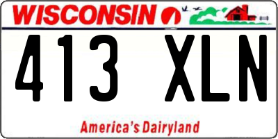 WI license plate 413XLN