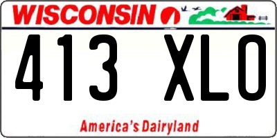 WI license plate 413XLO