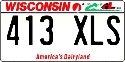 WI license plate 413XLS