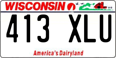 WI license plate 413XLU