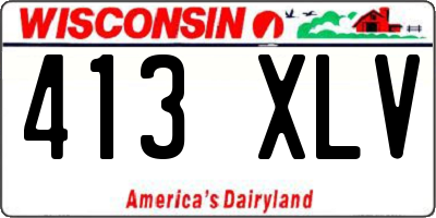 WI license plate 413XLV