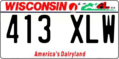 WI license plate 413XLW
