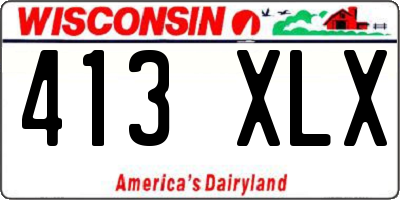 WI license plate 413XLX