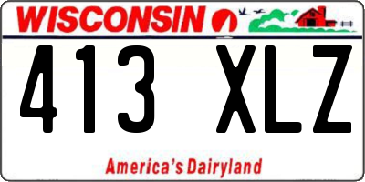 WI license plate 413XLZ