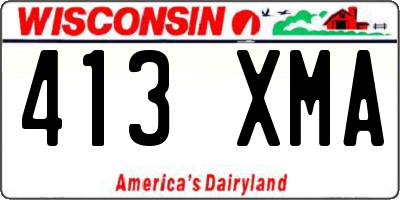 WI license plate 413XMA