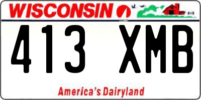 WI license plate 413XMB