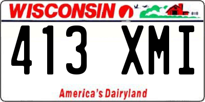 WI license plate 413XMI