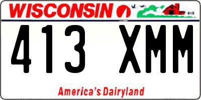 WI license plate 413XMM