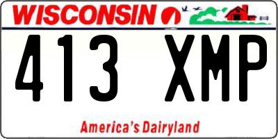 WI license plate 413XMP