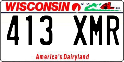 WI license plate 413XMR