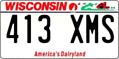 WI license plate 413XMS