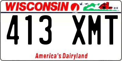 WI license plate 413XMT