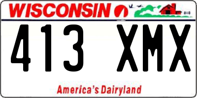 WI license plate 413XMX