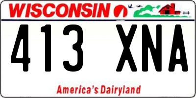 WI license plate 413XNA